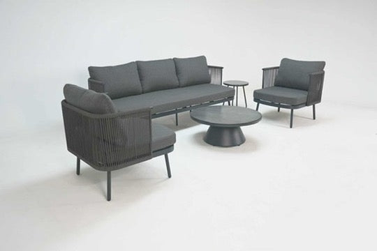 Ava Aluminium Sofa Set Grey (Olefin)