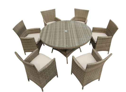 Oxford 6 seat dining table round -natural