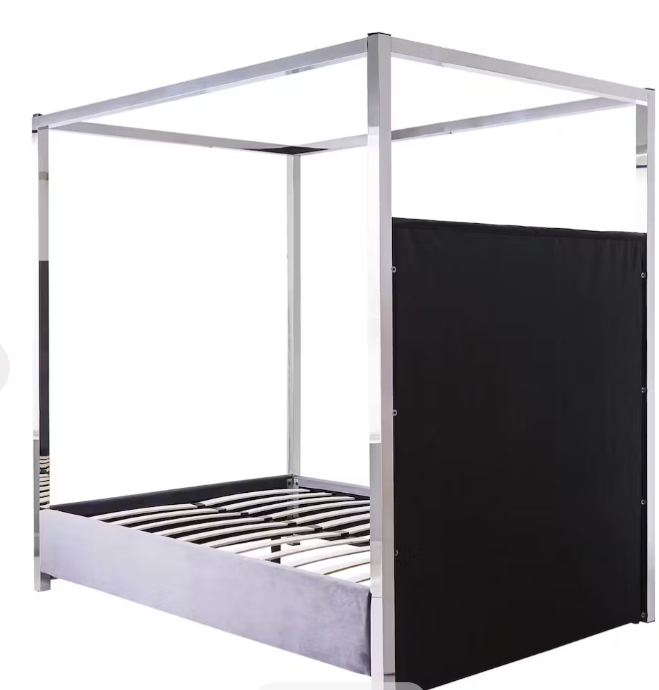 Cleopatra Velvet Four Poster Metal Frame Bed