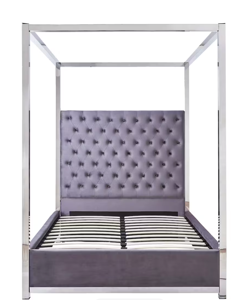 Cleopatra Velvet Four Poster Metal Frame Bed