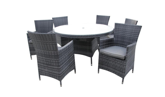 Oxford 6 seat dining table round -grey