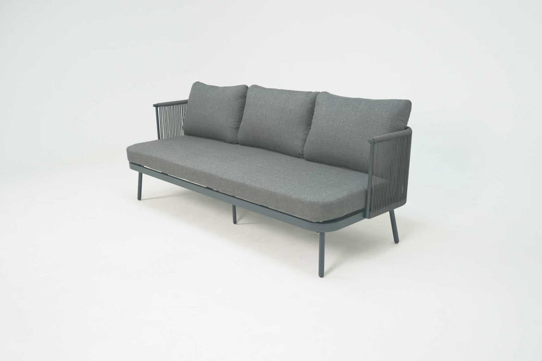 Ava Aluminium Sofa Set Grey  (Olefin)