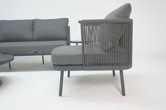 Ava Aluminium Sofa Set Grey  (Olefin)