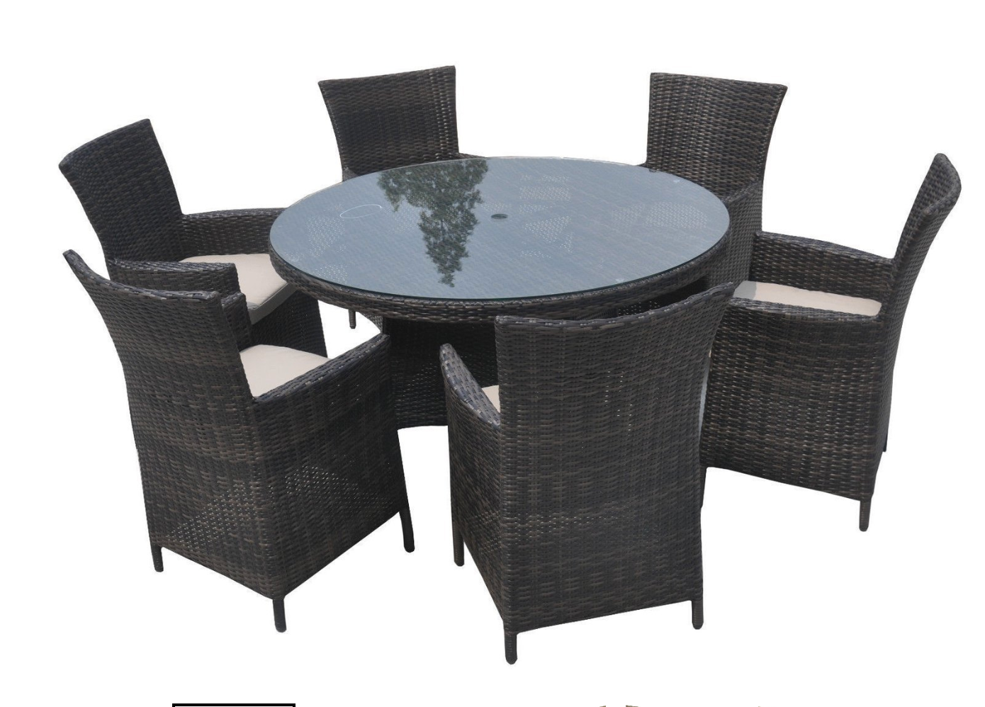 Oxford 6 seat dining table round -brown