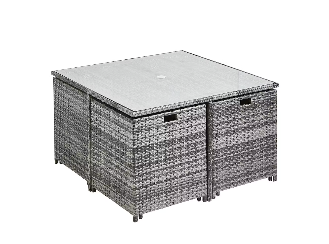 Rio Rattan Cube 8 Seat Outdoor Dining Set - grey..