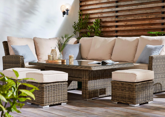Montecarlo Sofa Set with Rise & Fall Dining Table - Arrives 03-08