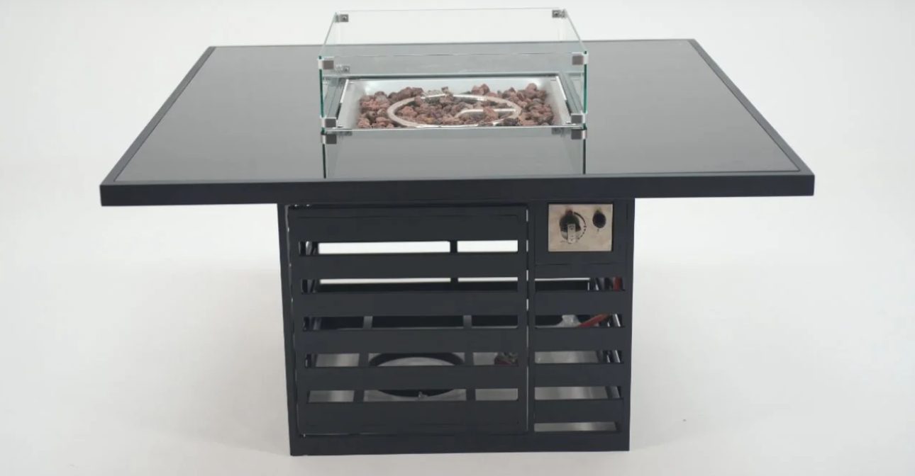 Ada Aluminium Corner Sofa with Fire Pit - Arrives April